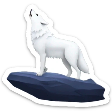 white wolf howling at the moon sticker