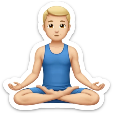 man doing yoga sticker