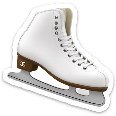 Chanel logo Figure skates white sticker