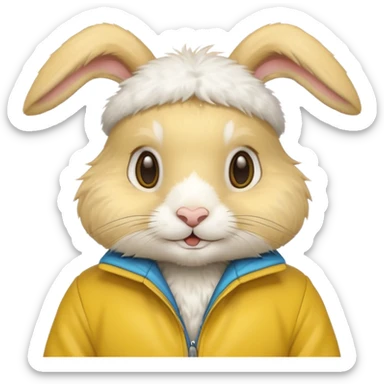 rabbit with yellow jacket sticker