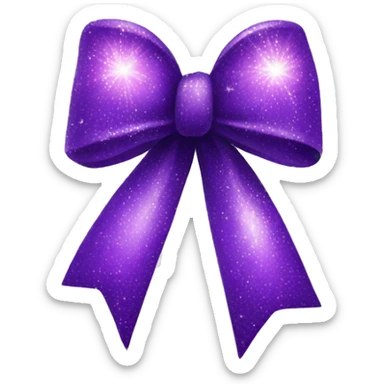 purple sparkling bow  sticker