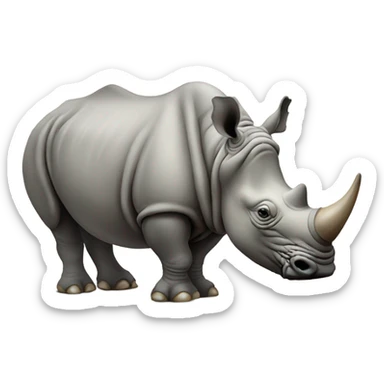 Rhino with a trunk sticker