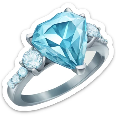 Light blue diamond ring  sticker