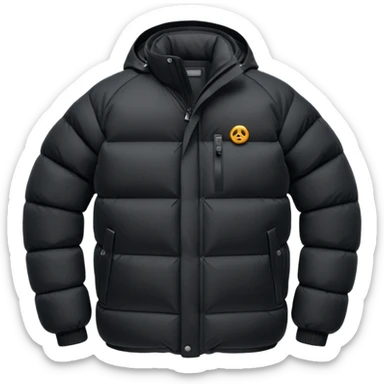 a black goretex puffer jacket sticker