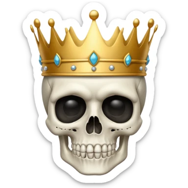 Skull face with a crown sticker