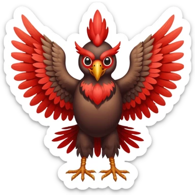 Tengu – Red-faced spirit with long nose and wings. sticker