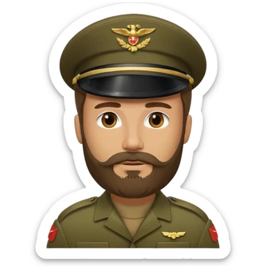 male soldiers with beard with out cap long hair sticker