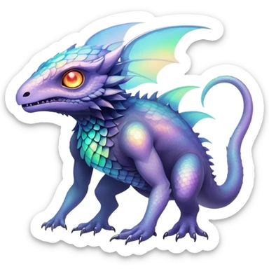 Apocalyptic dystopian foggy steamy iridescent aesthetic-scenery-Fakémon-creature sticker