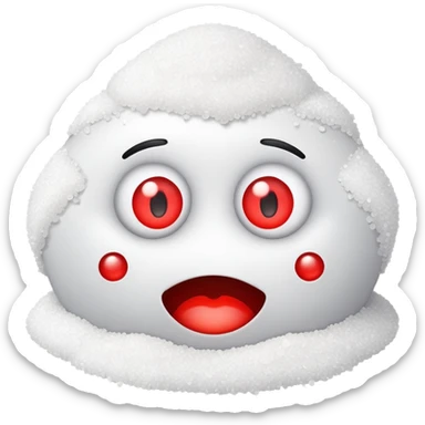 Emoji with red eyes and a line of salt  sticker