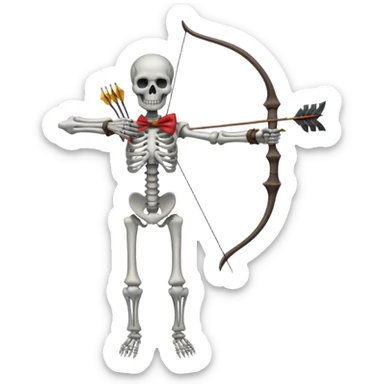 create a dnd style skeleton_archer.png with a bow using 48x48 pixels size sticker