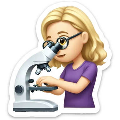 white girl searching with microscope sticker
