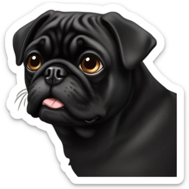 Black pug sticker