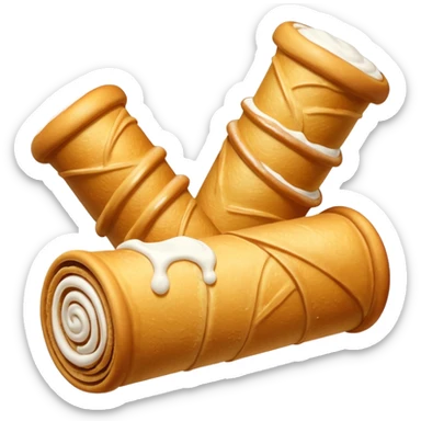 cornet roulé feuilleté à la creme sticker