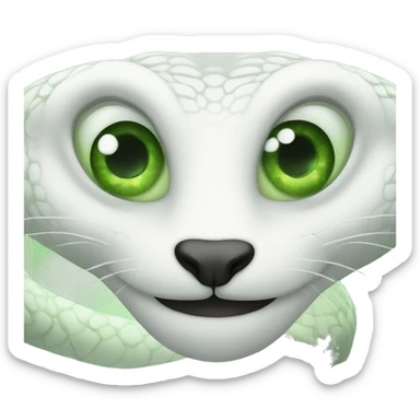 White snake with green eyes sticker