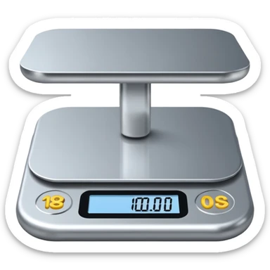 Weighing scale showing numbers sticker