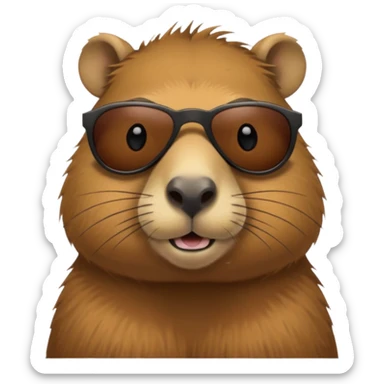 Capibara con lentes de sol oscuros sticker