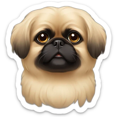 Black face pekingese beige body sticker