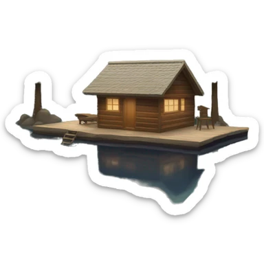 Lake and sauna sticker