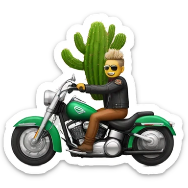 Cactus riding a Harley Davidson sticker