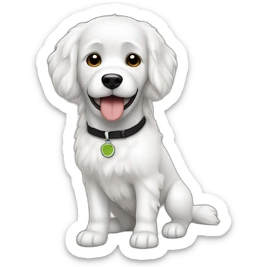 Un hombre blanco de pelo negro abrazando a una perrita color café raza grande sticker