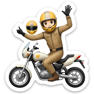 motorcyclist in helmet dancing sticker