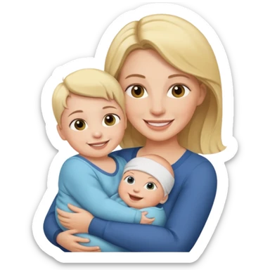 mom holding baby sticker