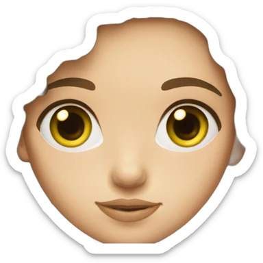 Girl with volume brown hair and green eyes sticker