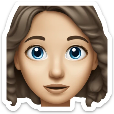 white freackles skin of a brunett blue eyed girl using skin care products  sticker