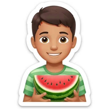 Make boy with watermelon in love  sticker