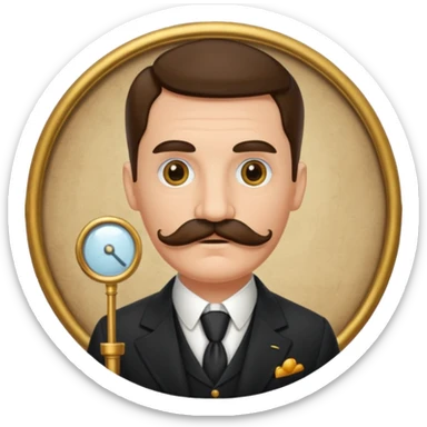 señor con bigote, y monoculo sticker