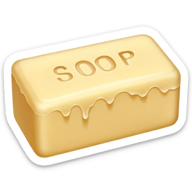 Bar of soap with bite marks. sticker