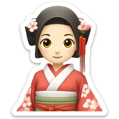 a shinto miko shrine maiden sticker