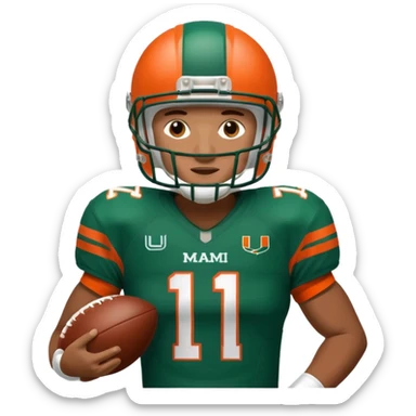 football player for the university of miami wearing number 11 sticker