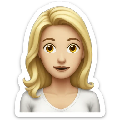 white woman overwhelmed sticker