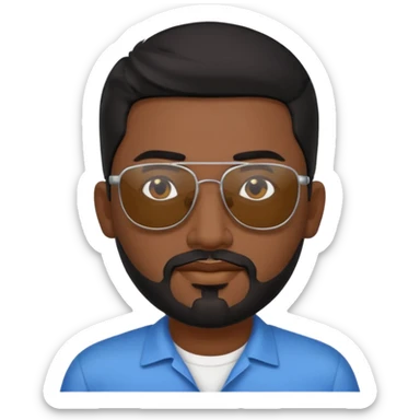 Indian man with  black hair and Goatee and sunglasses sticker