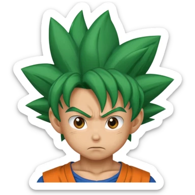 Son Goku with green hair sticker
