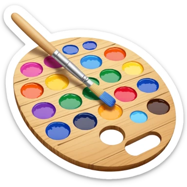 Palette with brush sticker