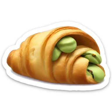 eating pistachio croissant sticker
