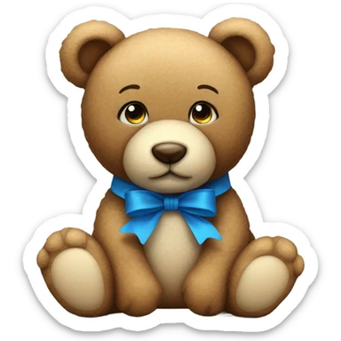 Teddy With blue bow  sticker
