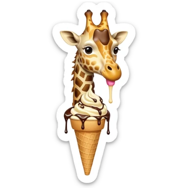 Giraffe with Ice Creams
Giraffe licking tall cone

 sticker
