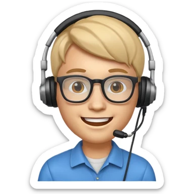 3D imoji of Young man who is graphics design sticker