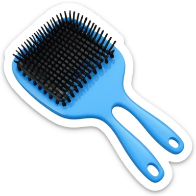 blue hairbrush with bristles sticker