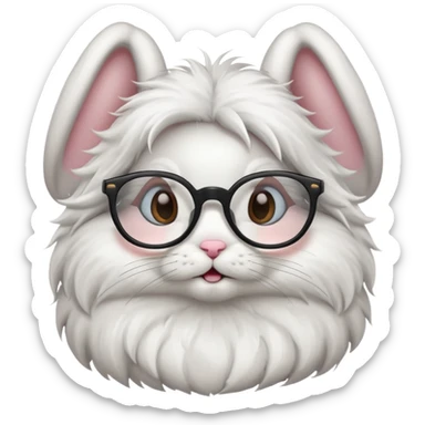 Bunny bust with eyeglasses with body sticker