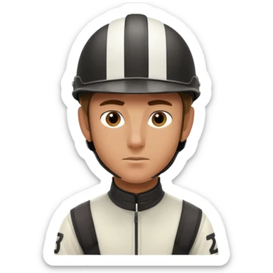 horse jockey male face sticker