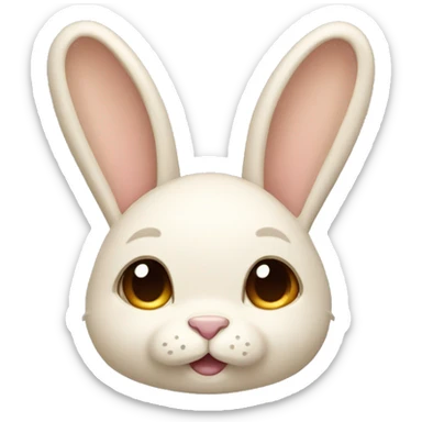 Cream color bunny with flopped ears sticker