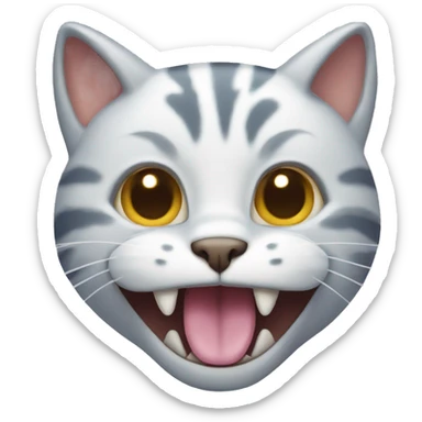 Cat with big mouth  sticker