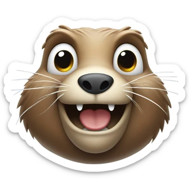Crying laughing beaver sticker