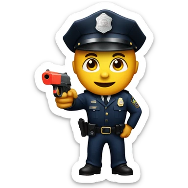 Cop with squirt gun sticker