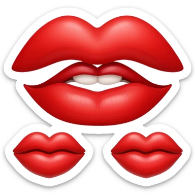 Lips and Hearts sticker