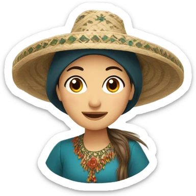 Uzbek women in traditional hat sticker